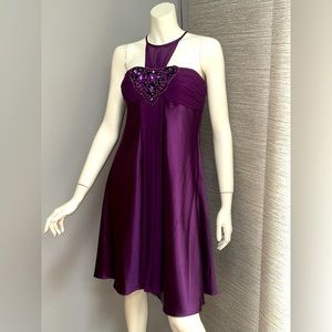 Feriani Couture semi formal dress size 10 eggplant purple w/matching wrap